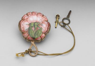 图片[2]-Pair of rose-shaped pocket watches with painted enamel, 19th century, Switzerland-China Archive